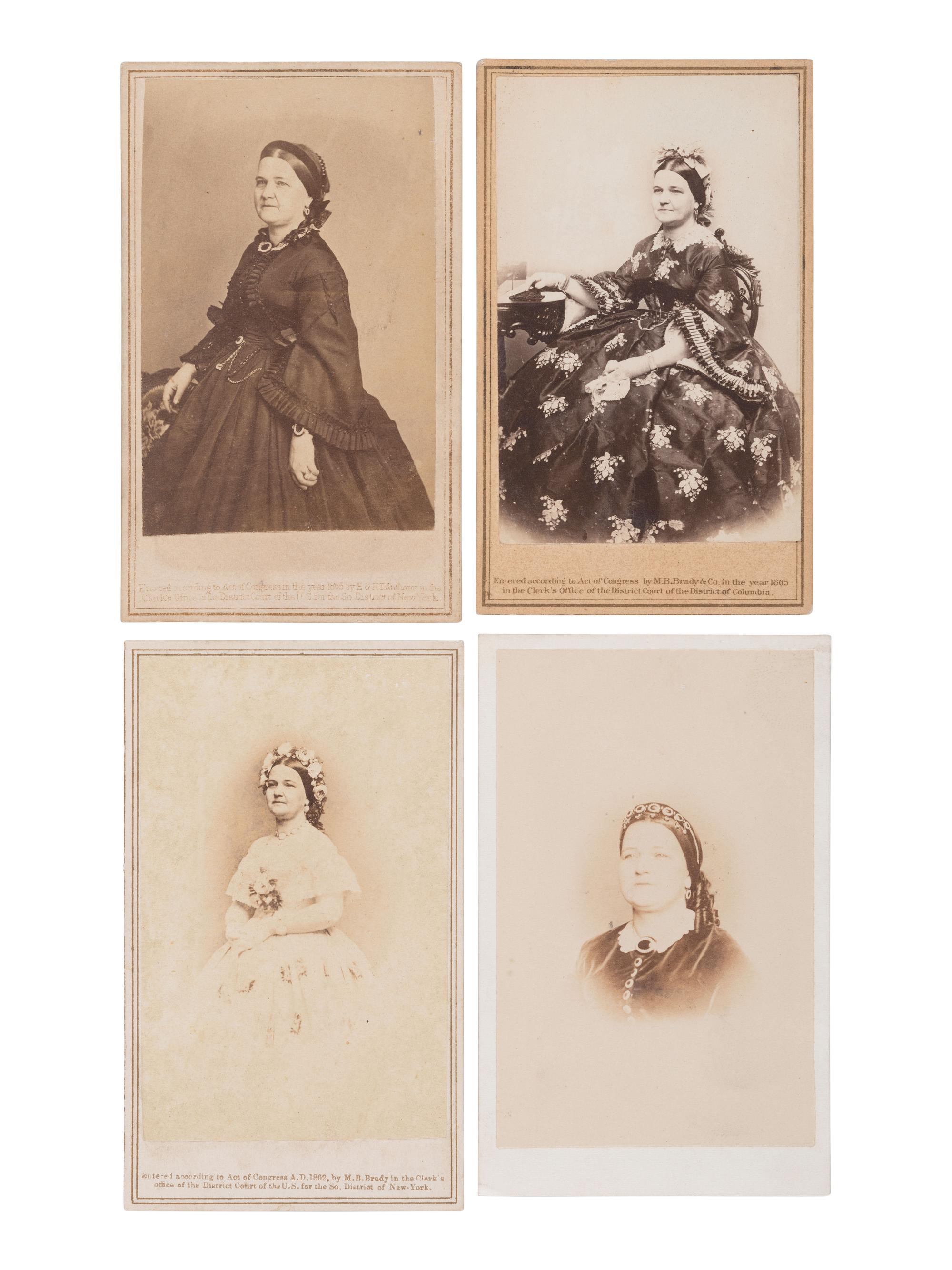 [LINCOLN, Mary Todd (1818-1882)]. A photographic study of Mary Todd Lincoln in 8 CDVs.