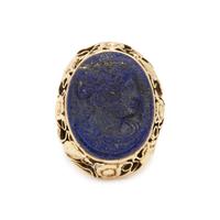 YELLOW GOLD AND LAPIS LAZULI CAMEO RING