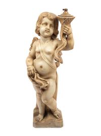 An Italian Composite Figure of a Putto with a Cornucopia