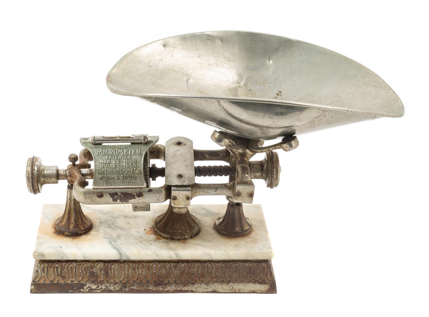 An American Nickel-Plated Metal 'Micrometer' Balance Scale Height 12 inches. — THE DODGE SCALE CO., NEW YORK, NY
