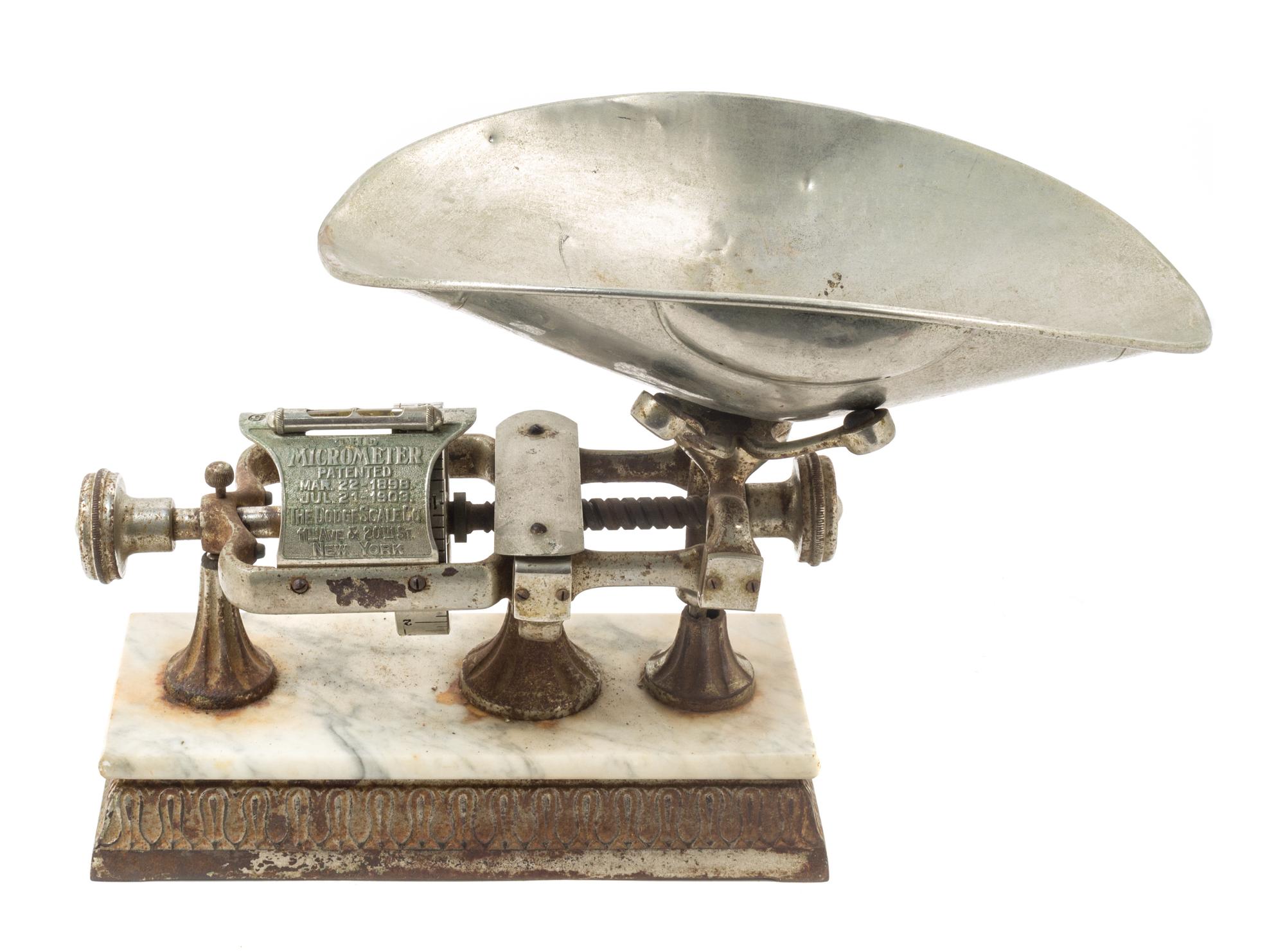An American Nickel-Plated Metal 'Micrometer' Balance Scale Height 12 inches. — THE DODGE SCALE CO., NEW YORK, NY