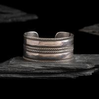 Early Navajo Stamped and Chiseled Ingot Cuff Bracelet