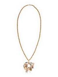 YELLOW GOLD CHARM NECKLACE