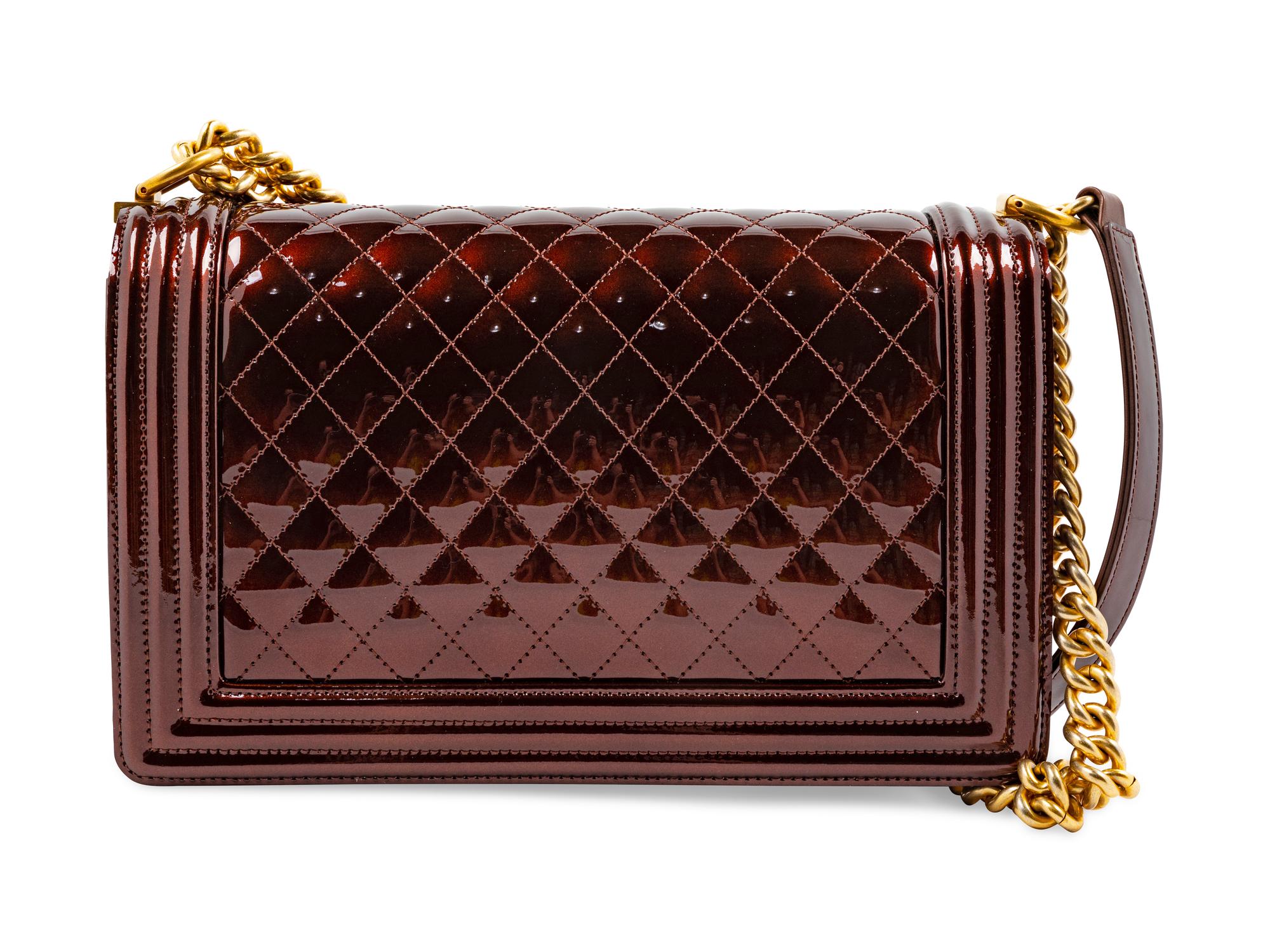Chanel Medium Patent Leather Boy Bag, 2015-2016