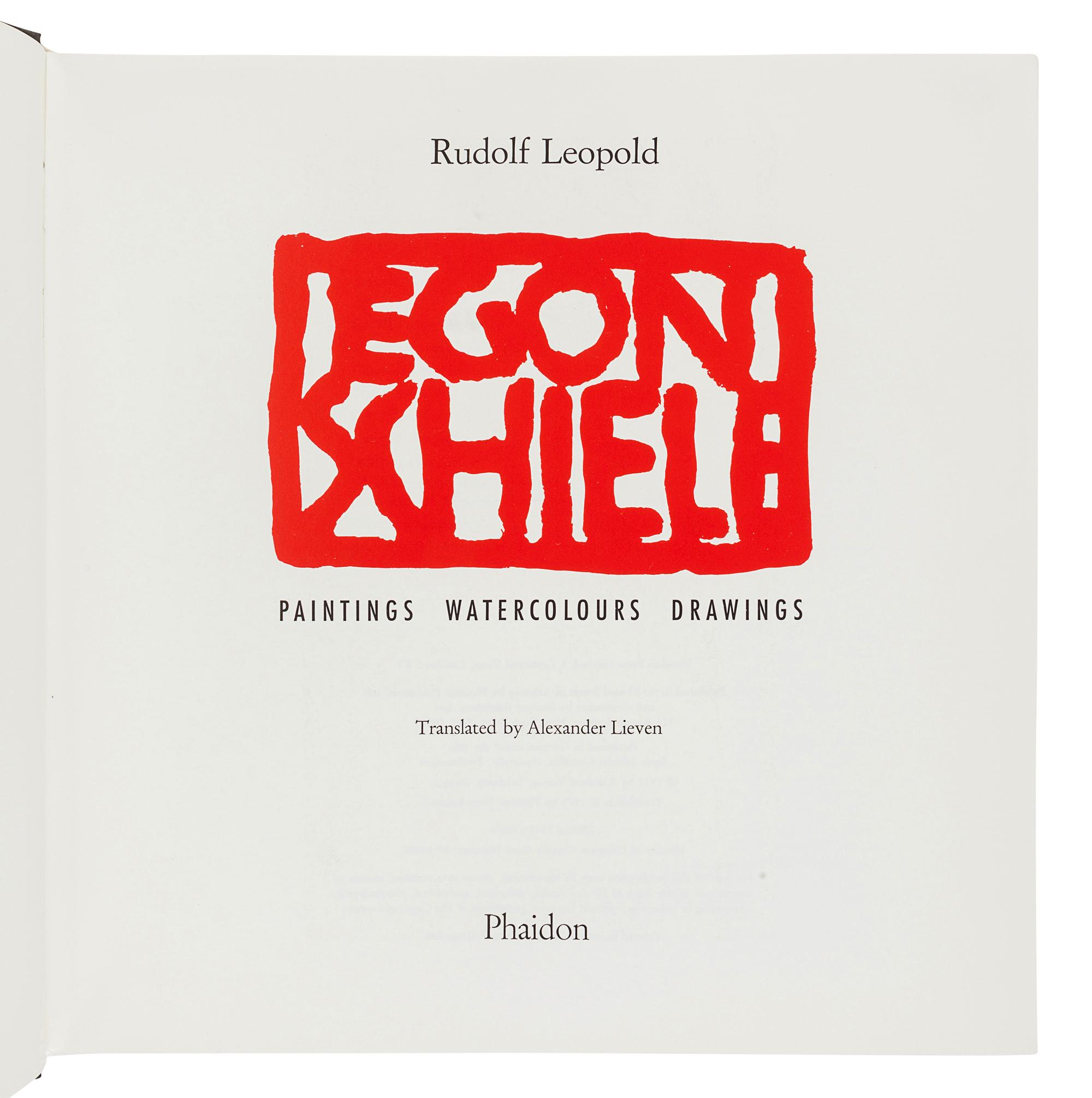 [SCHIELE, Egon (1990-1918)]. LEOPOLD, Rudolf. -- LIEVEN, Alexander, translator. Egon Schiele: Paintings, Watercolours, Drawings. London: Phaidon Press, 1973.