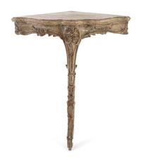 A Louis XV Painted Corner Console Table