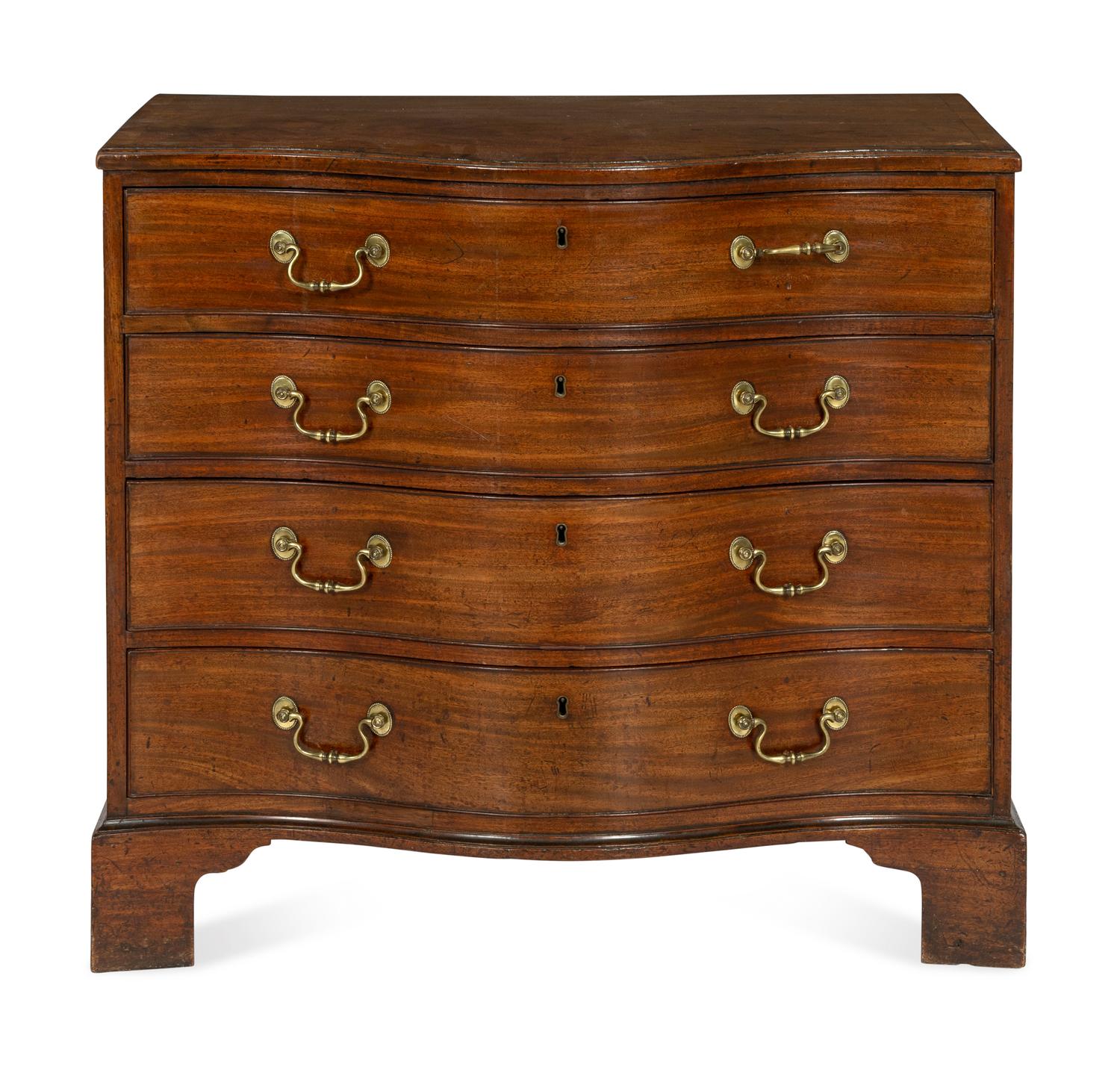 A George III Mahogany Serpentine-Front Commode