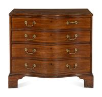 A George III Mahogany Serpentine-Front Commode