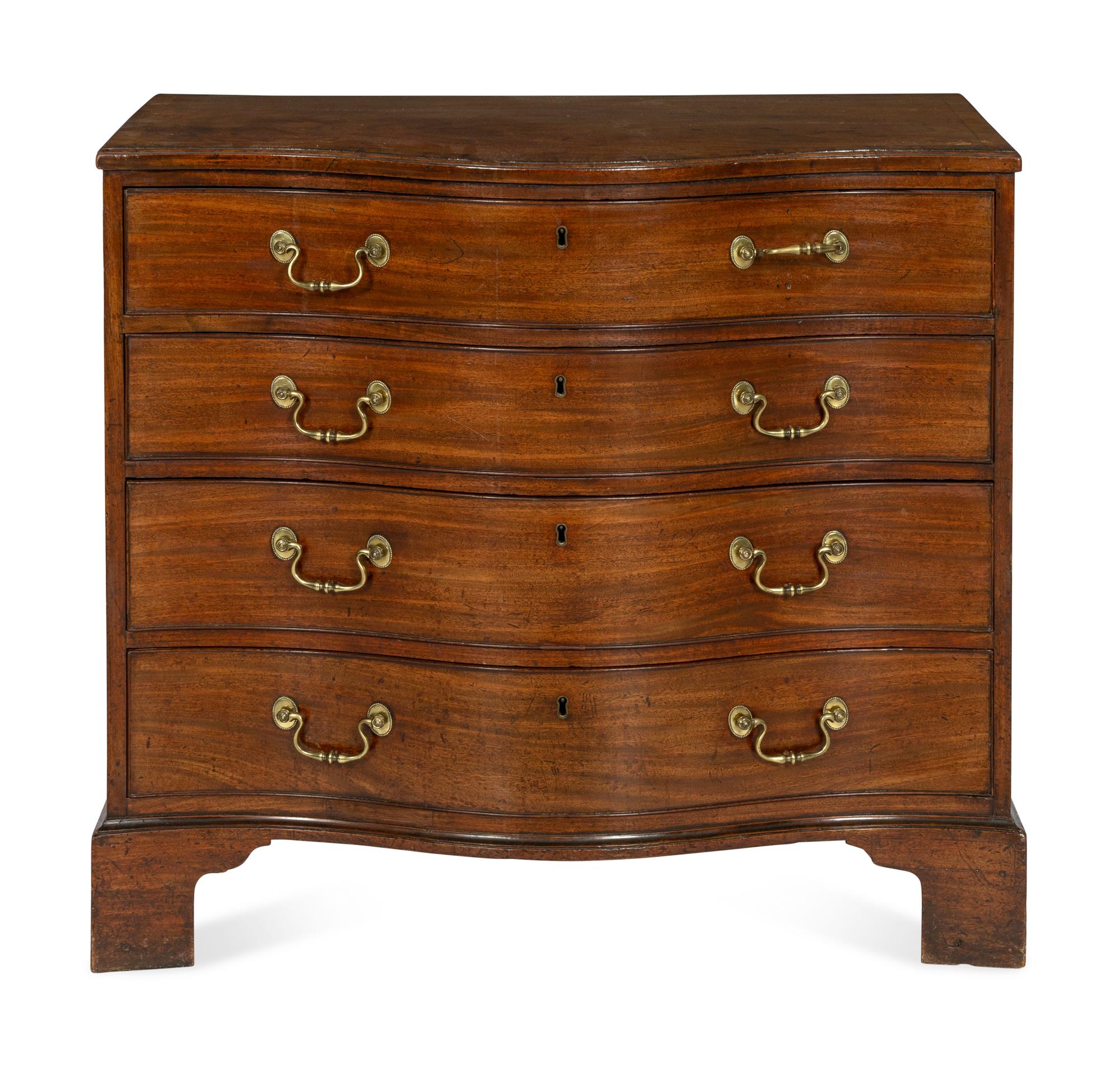 A George III Mahogany Serpentine-Front Commode
