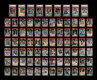 A Complete Set of 1986-87 Fleer Basketball Cards (132) Including Michael Jordan Rookie Card No. 57 (PSA 8 NM-MT) with Additional Graded Key Rookies and Sticker Set (11)