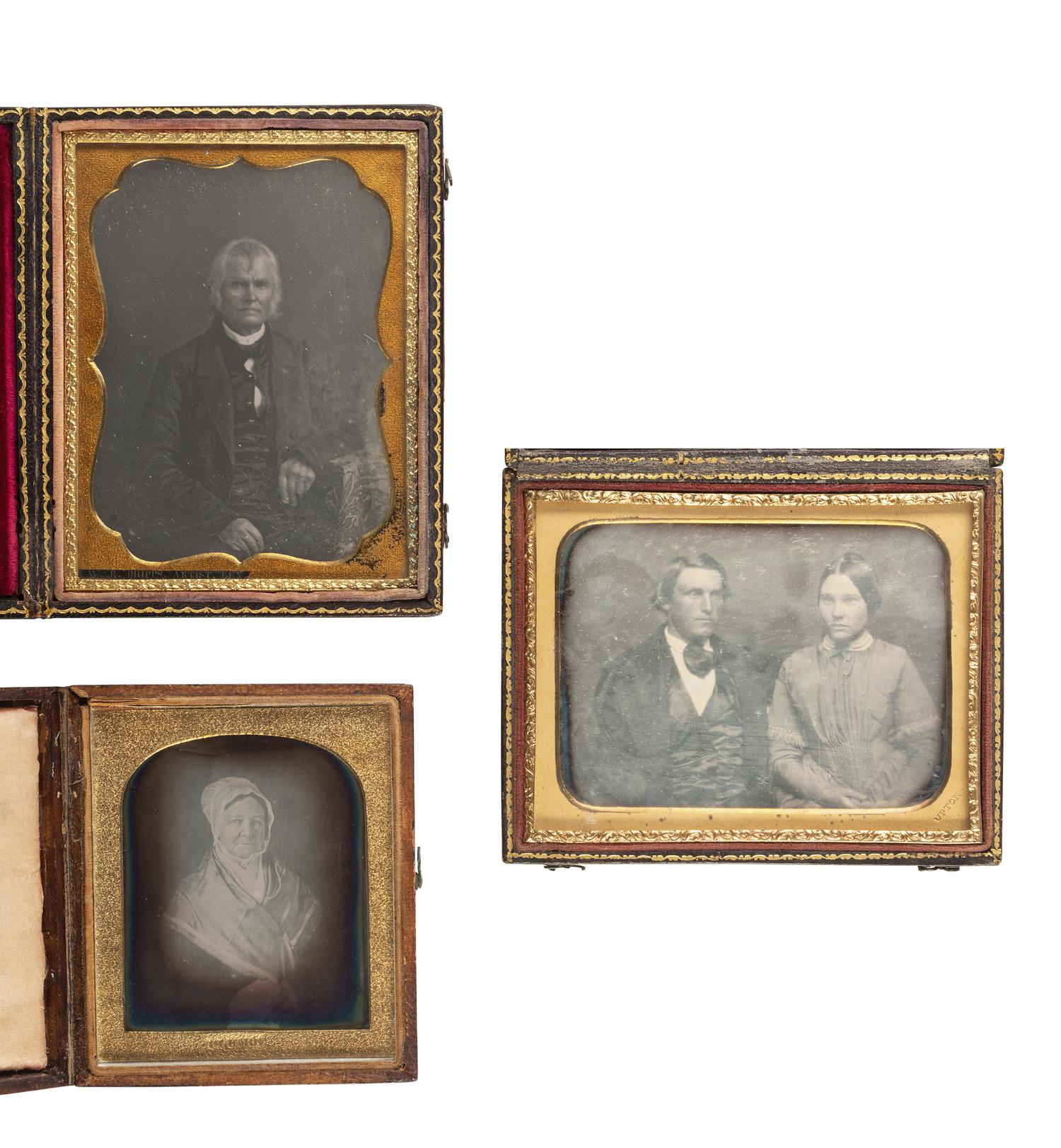 [EARLY PHOTOGRAPHY]. 3 daguerreotypes by photographers PLUMBE, UPTON, and PHIPPS.