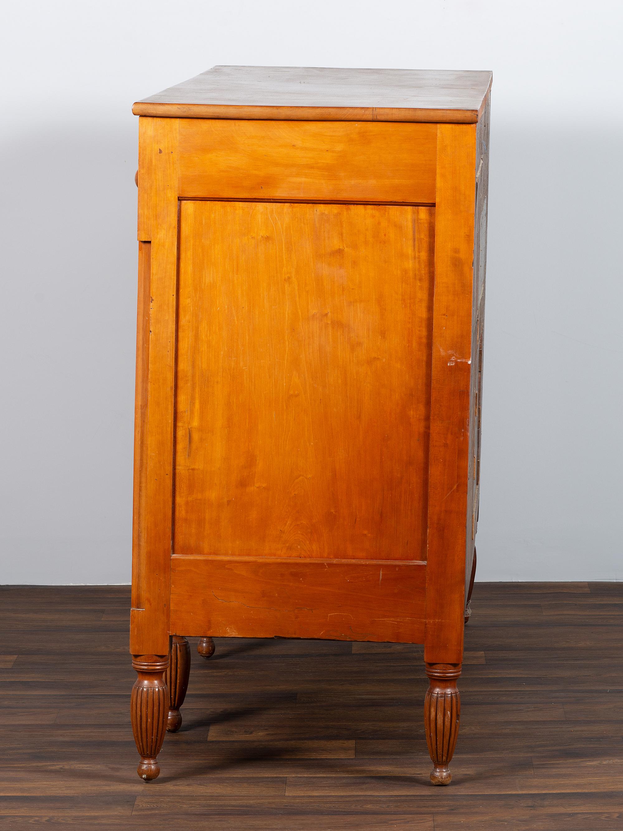 A Federal Cherrywood and Tiger Maple Sideboard