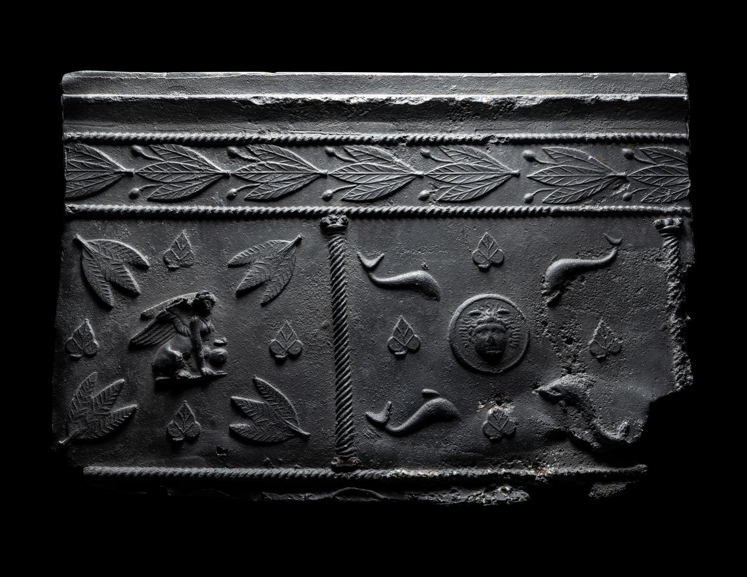 Two Roman Lead Sarcophagus Fragments