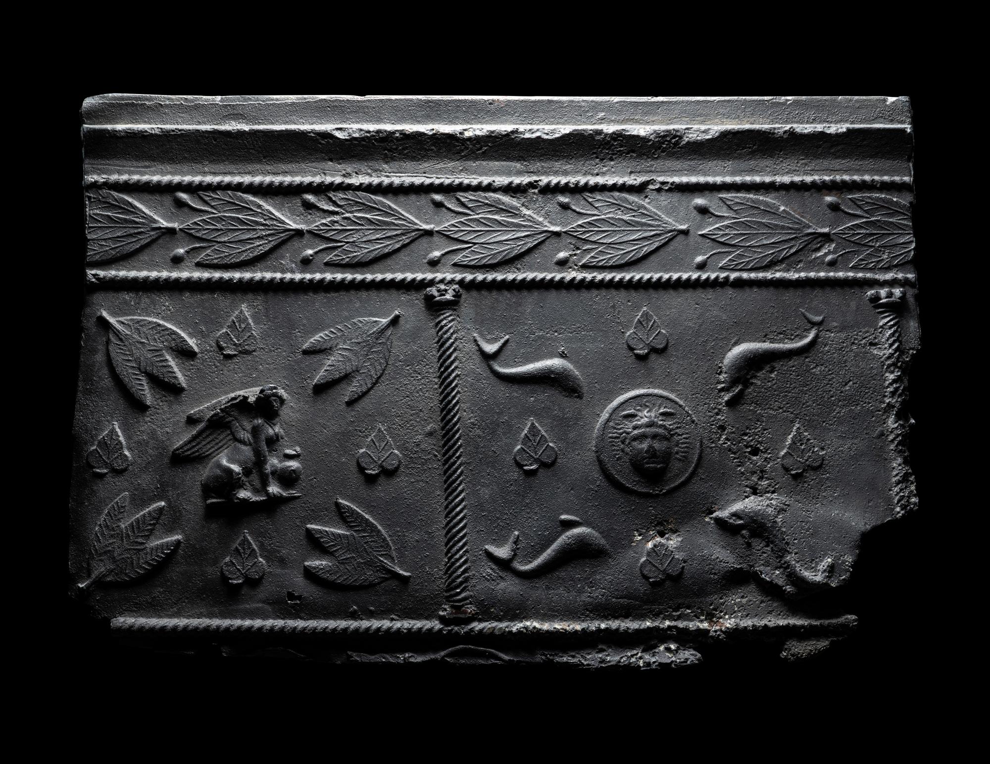 Two Roman Lead Sarcophagus Fragments