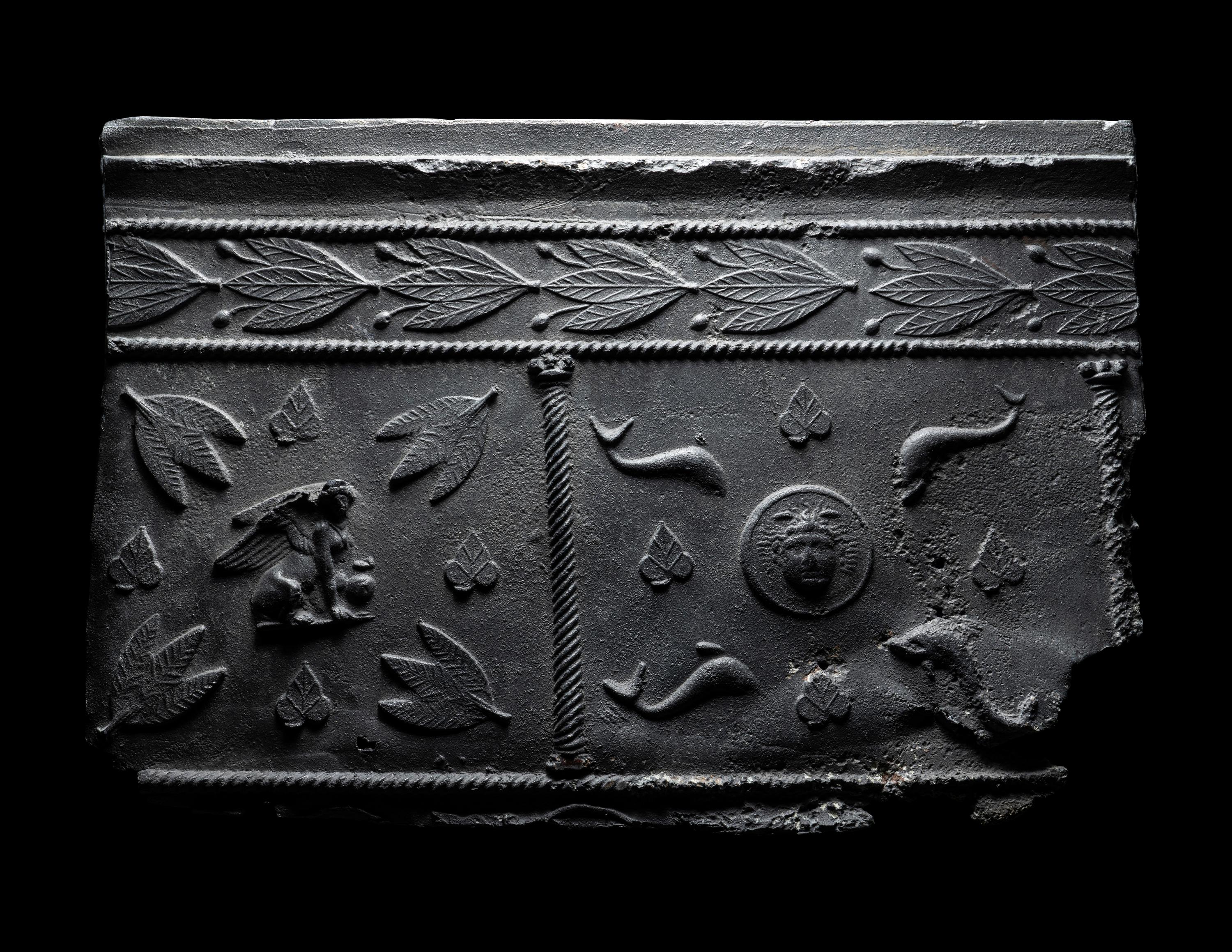Two Roman Lead Sarcophagus Fragments