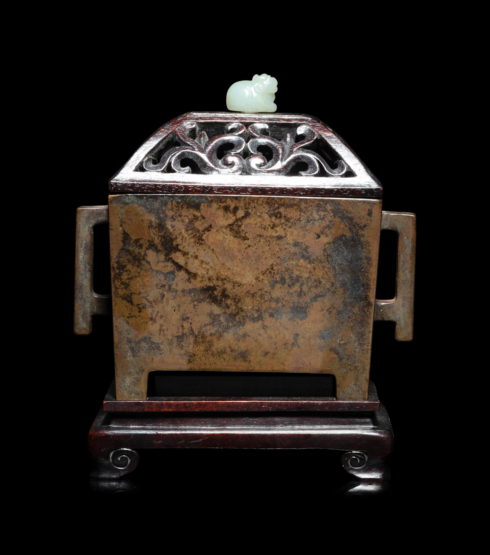 A Chinese Bronze Rectangular Censer