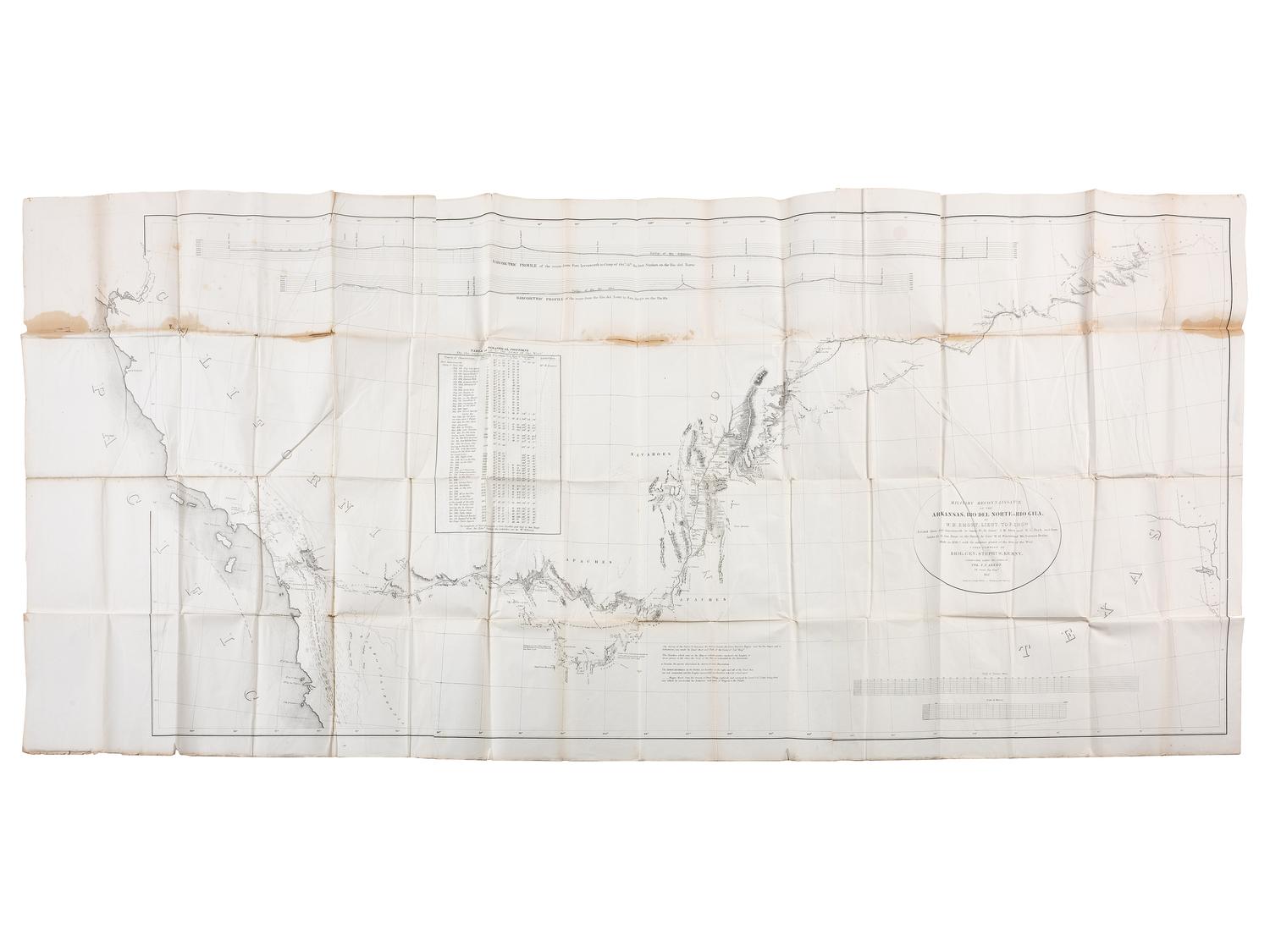 [MEXICAN WAR]. Rare map of the Southwest, 1848.