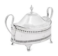 An Irish George III Silver Cobalt Glass-Lined Covered Dish