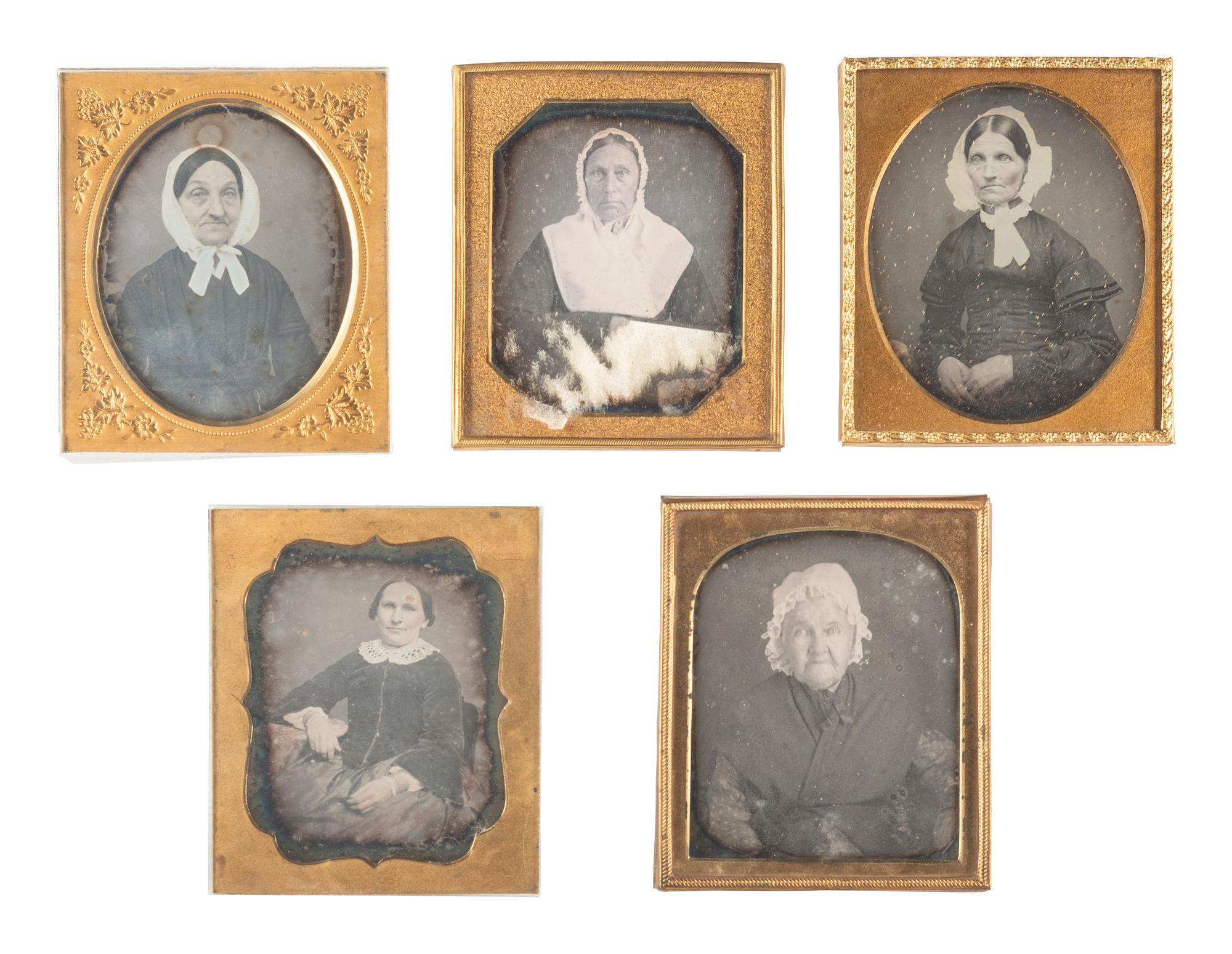 [EARLY PHOTOGRAPHY]. 29 sixth plate daguerreotypes of aged women.