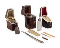 Three English Tortoise Shell Veneered Étui Cases