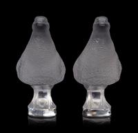 A Pair of Lalique Quail Figures