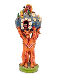 An Ocumichu Figural Ceramic Group