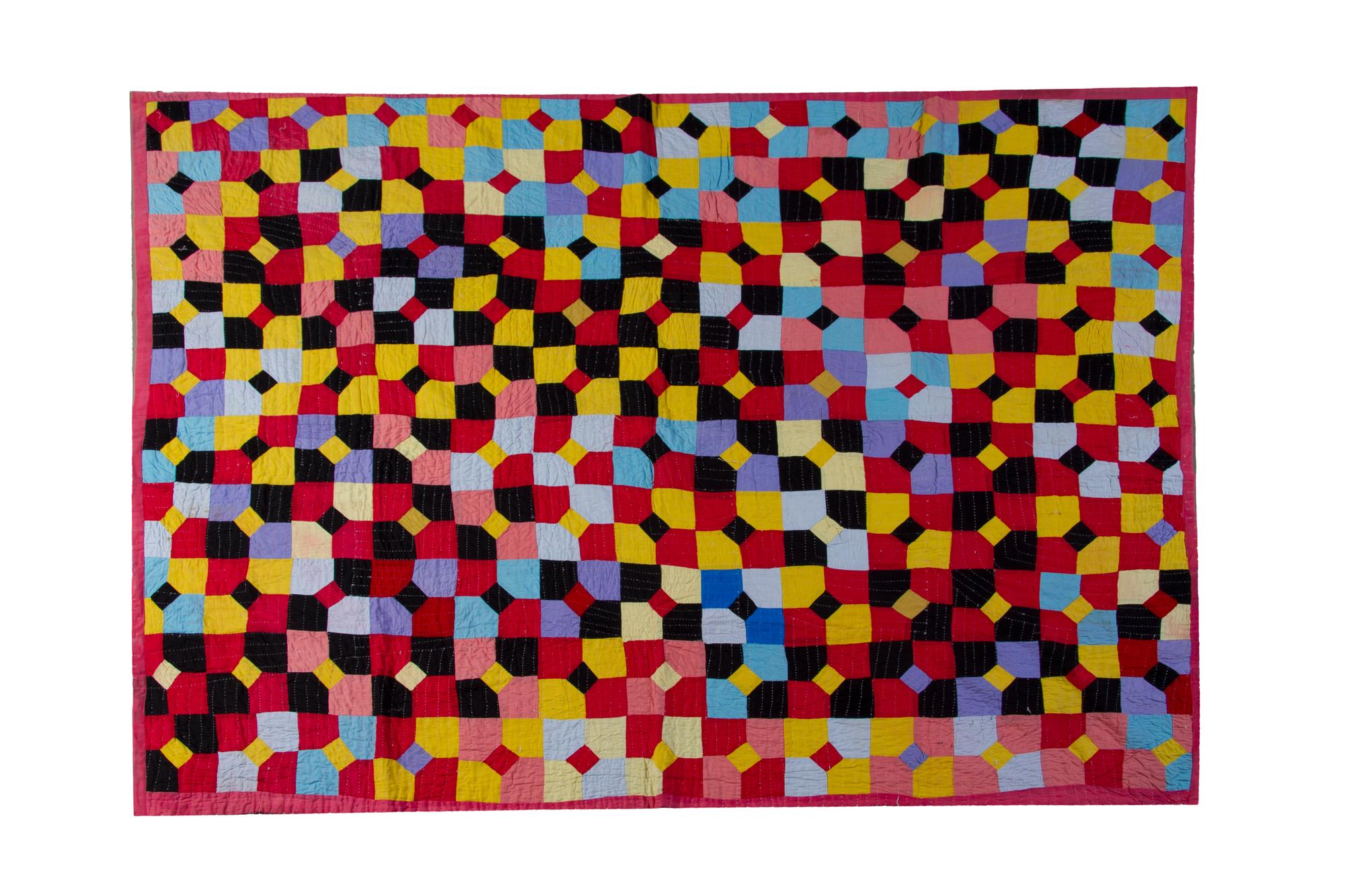 An American Bow Tie Quilt, attributed to Della Settles Robinson, 85 x 65 inches.