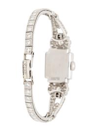 HAMILTON, PLATINUM AND DIAMOND HIDDEN DIAL WATCH