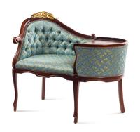 A Victorian Style Parcel Gilt Telephone Seat Height 33 x width 39 x depth 21 1/2 inches. — 20TH CENTURY