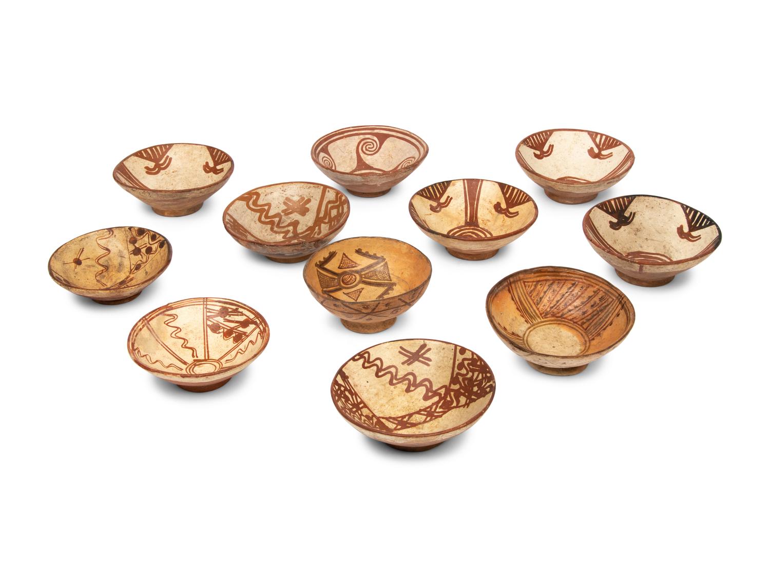 Eleven Carchi-Narino Painted Pottery Bowls