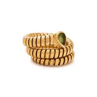 BVLGARI, YELLOW GOLD AND PERIDOT 'SERPENTI' RING