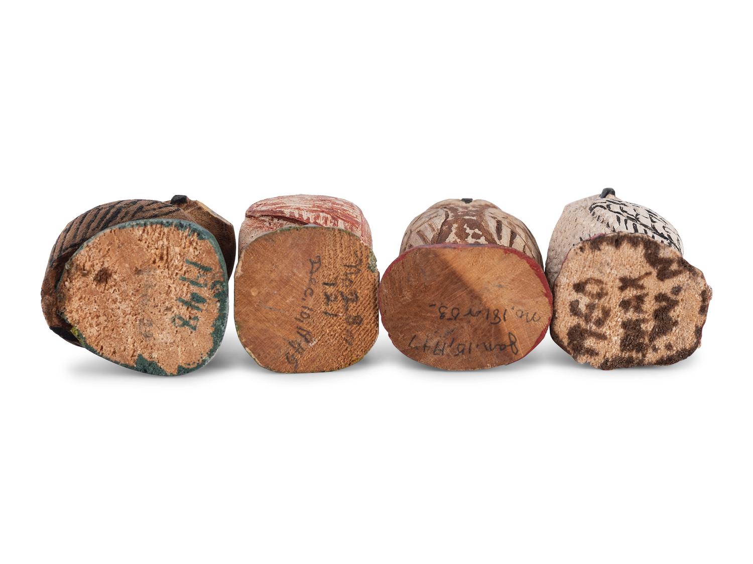 A Group of Painted Folk Art Owl Carvings