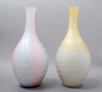 A Pair of Cased Victorian Glass Vases, Height 13 3/4 inches.
