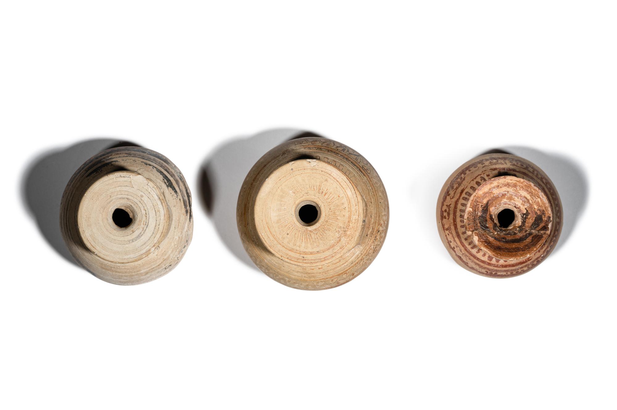 Three Corinthian Black-Figured Aryballoi