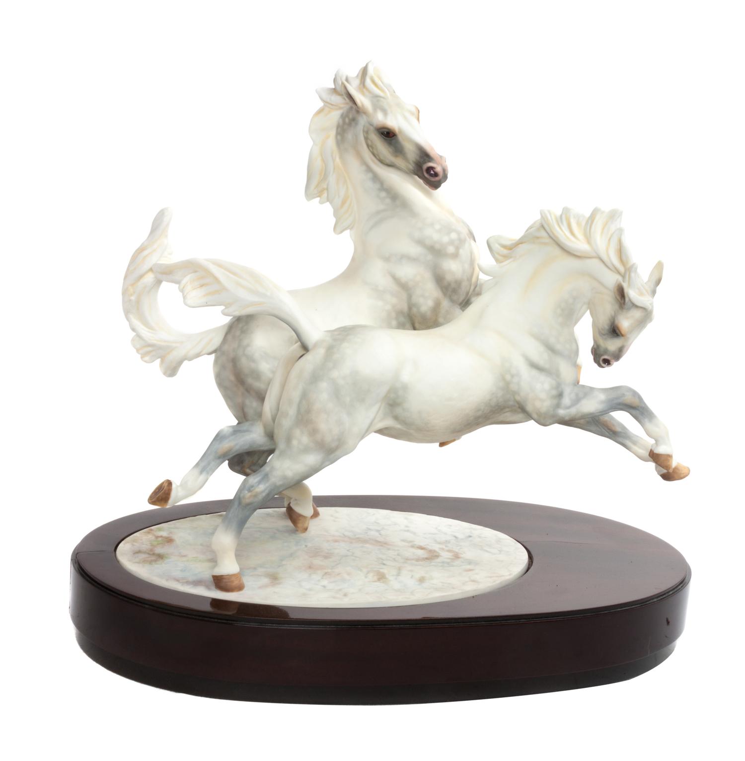 A Royal Worcester Porcelain Figural Group, Doris Lindner width 16 3/4 inches. — 20TH CENTURY