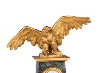 A Continental Marble and Gilt Bronze Eagle Clock