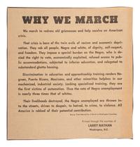 [CIVIL RIGHTS]. Final Plans for the March on Washington for Jobs and Freedom. Organizing Manual No. 2 . New York: National Office, March on Washington, 1963.