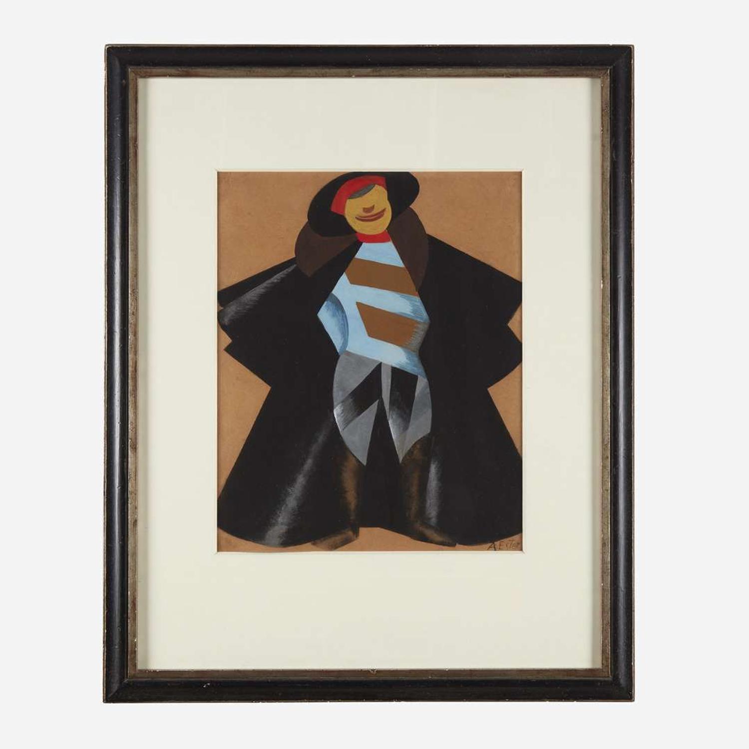 Alexandra Alexandrovna Exter (Ukrainian, 1884–1949) Costume for the Soldier in "The Death of Tarelkin;" with preparatory sketch verso