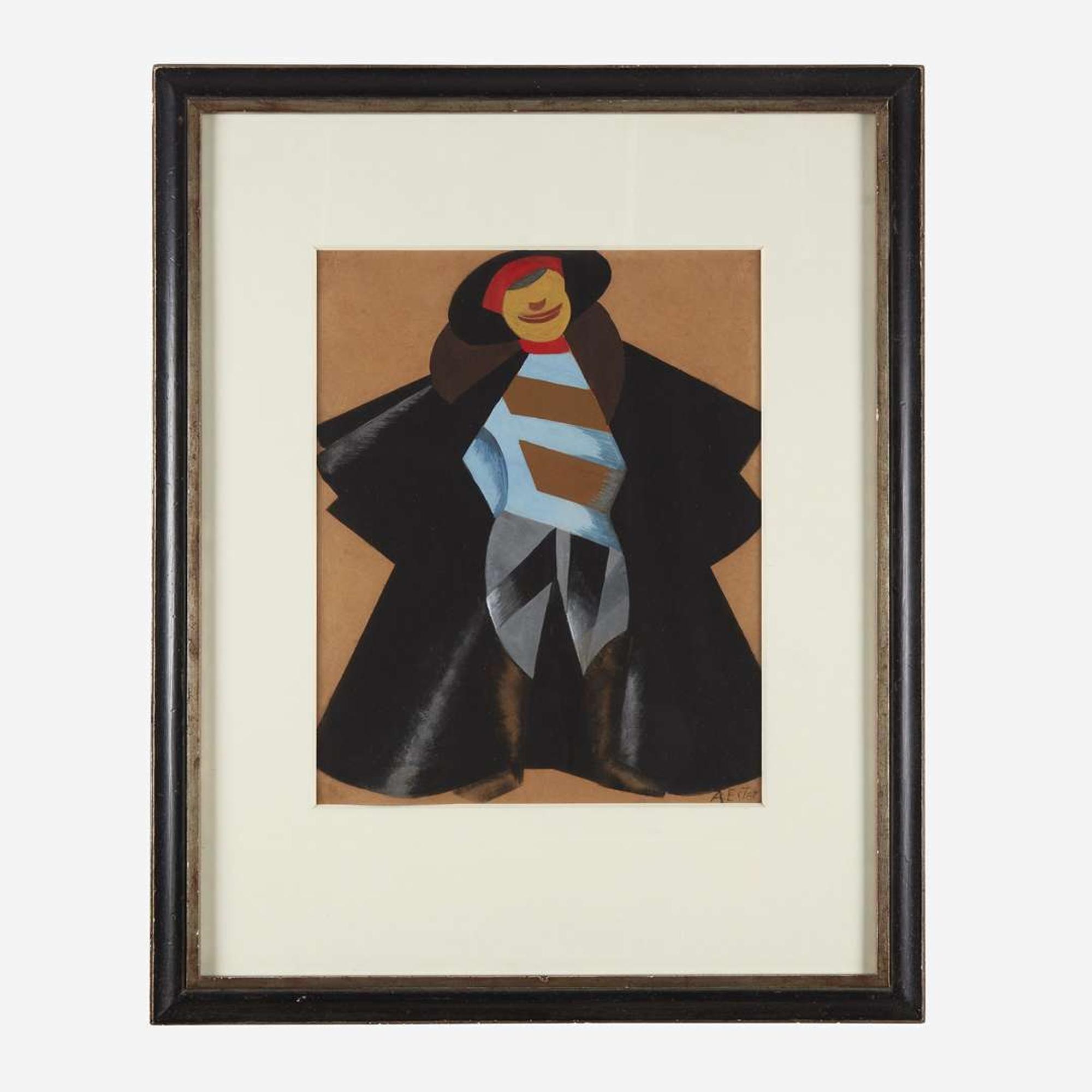 Alexandra Alexandrovna Exter (Ukrainian, 1884–1949) Costume for the Soldier in "The Death of Tarelkin;" with preparatory sketch verso