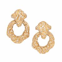 Marina B, Diamond and Yellow Gold 'Onda' Convertible Door Knocker Earrings