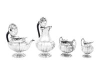 An English Silver Four-Piece Tea and Coffee Service