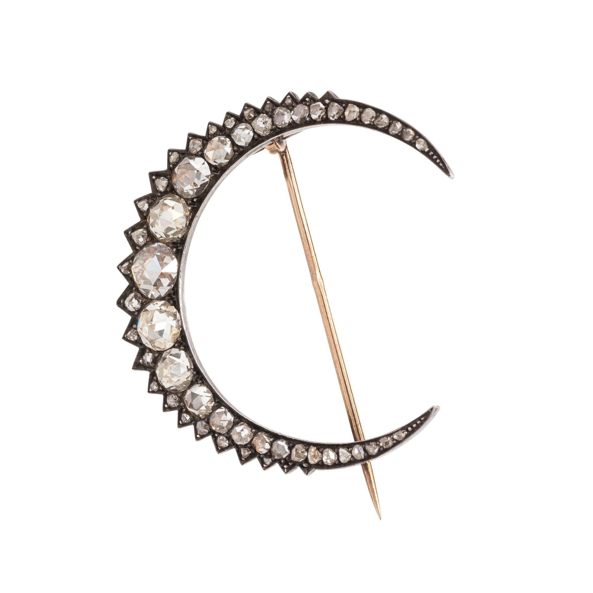 DIAMOND CRESCENT BROOCH