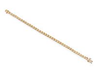 A 14 Karat Yellow Gold and Diamond Bracelet,