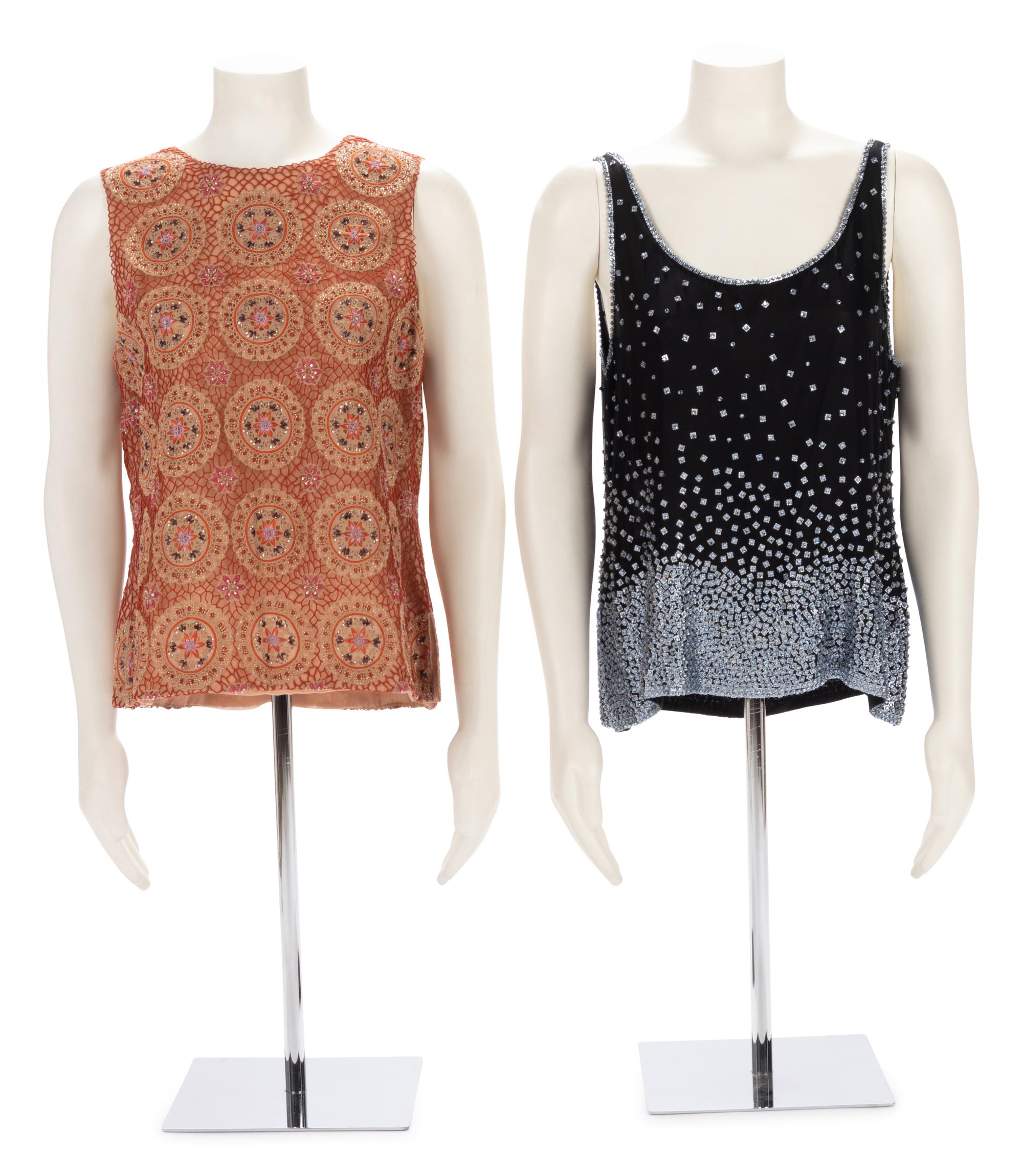 Two Bill Blass Beaded Tops, 1990s
