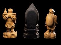 Three Japanese Carved Wood Figures