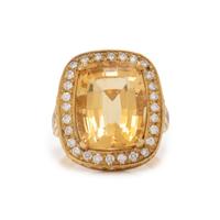 CITRINE AND DIAMOND RING