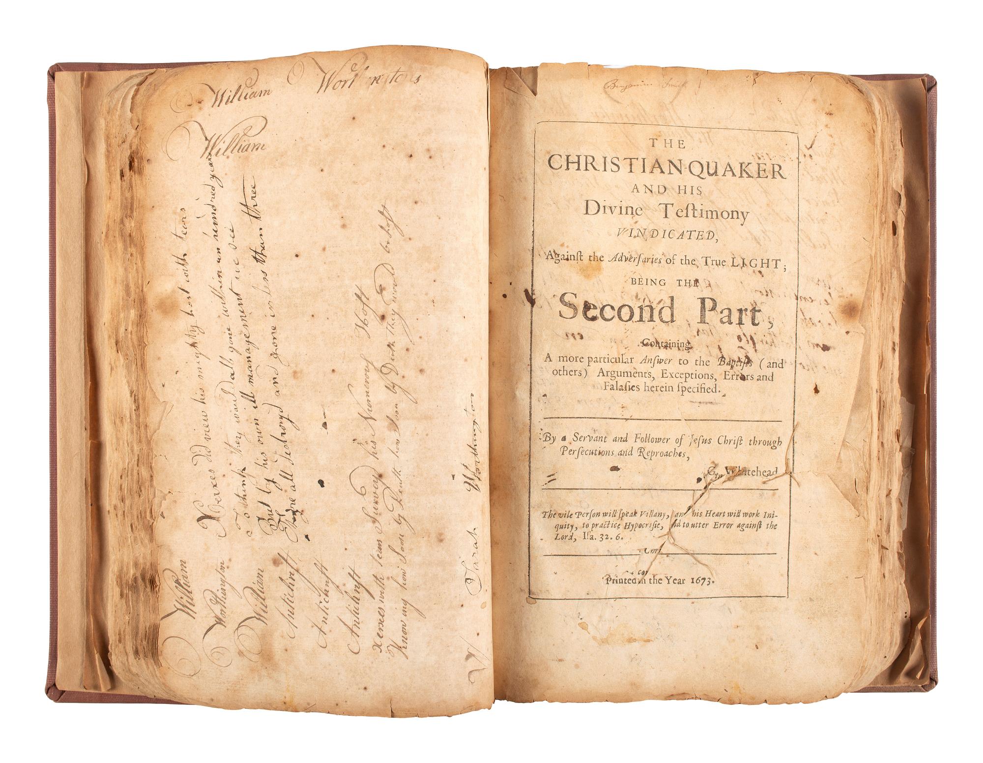 [QUAKERIANA]. PENN, William and George WHITEHEAD. The Christian-Quaker. [1674].