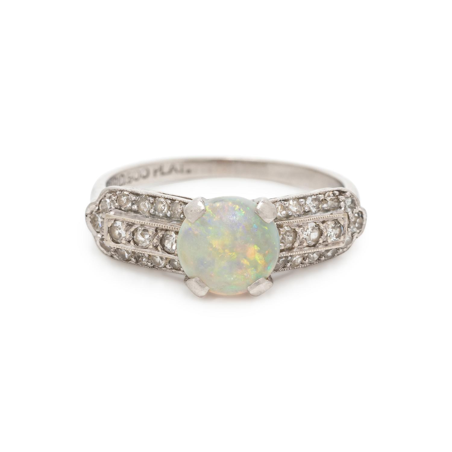 OPAL AND DIAMOND RING
