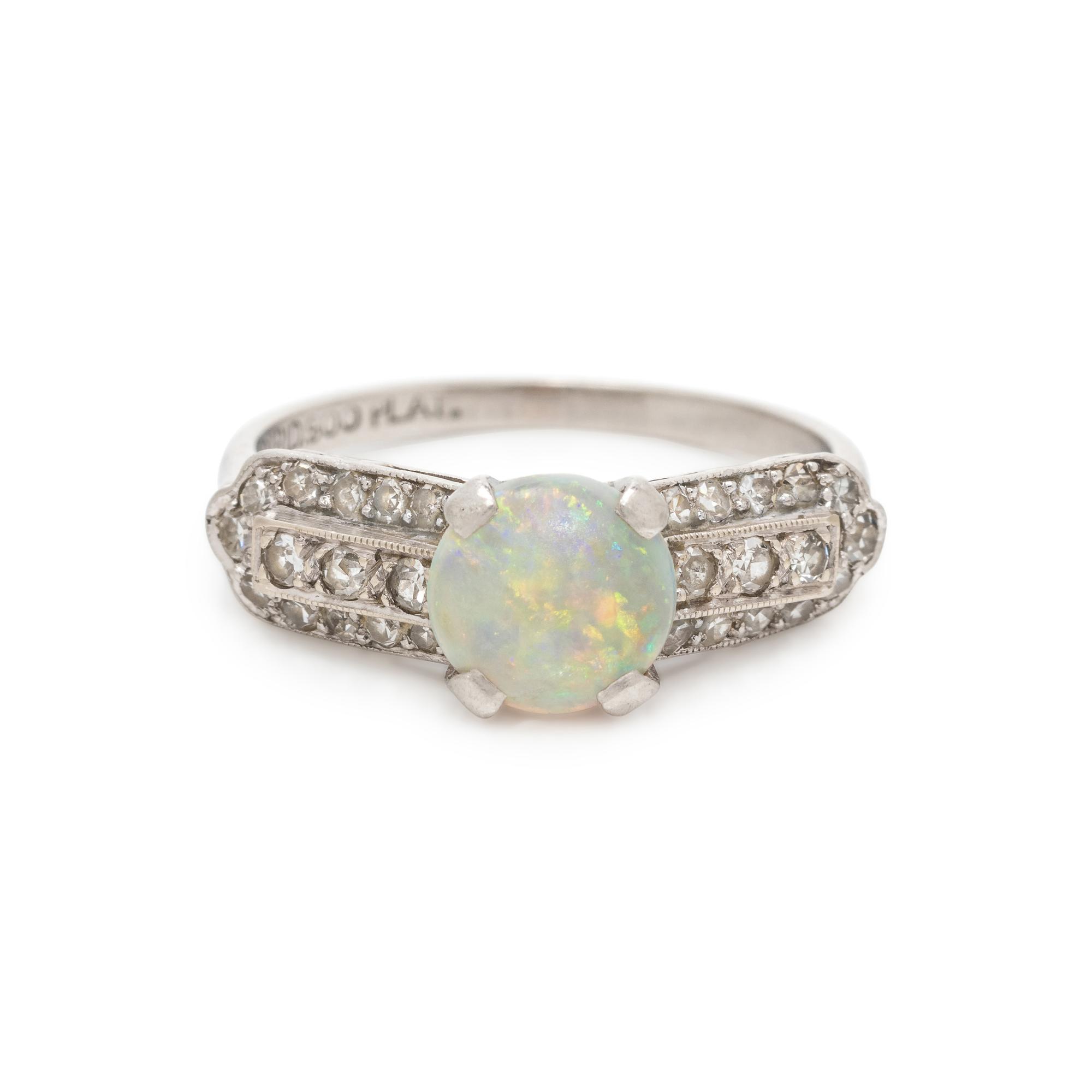 OPAL AND DIAMOND RING
