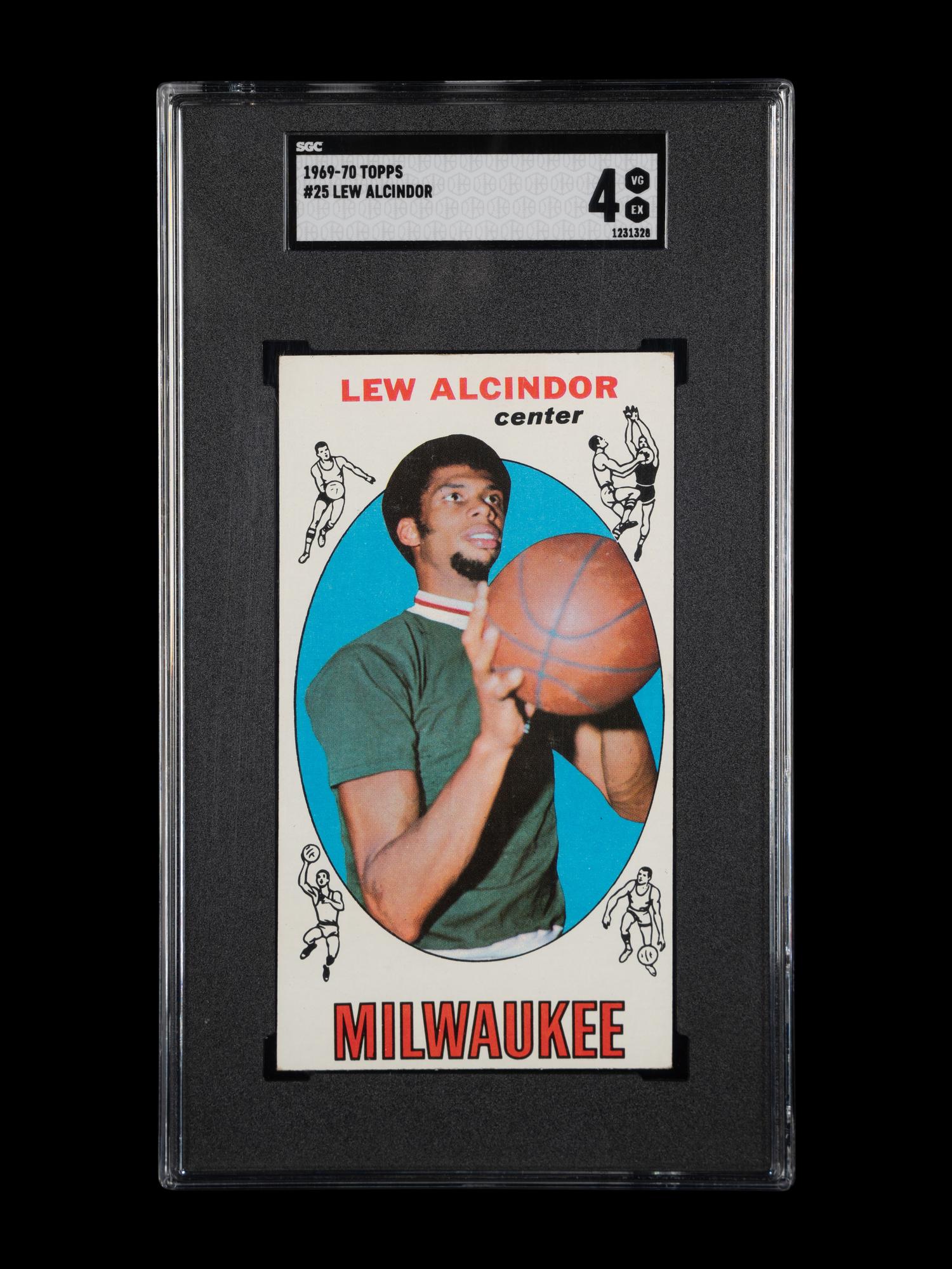 A 1969 Topps Lew Alcindor (Kareem Abdul Jabbar) Rookie Basketball Card (SGC 4 VG-EX)